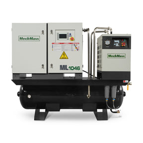 10HP Combined Rotary Screw Air Compressor with Dryer & 66-Gal ASME Tank | 32 CFM, 116 PSI, 460V 3-Phase – Industrial Grade