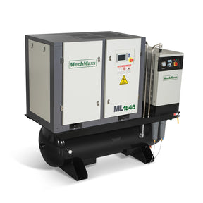 15HP Combined Rotary Screw Air Compressor with Dryer & 105-Gal ASME Tank | 45 CFM, 116 PSI, 460V 3-Phase – Industrial Grade