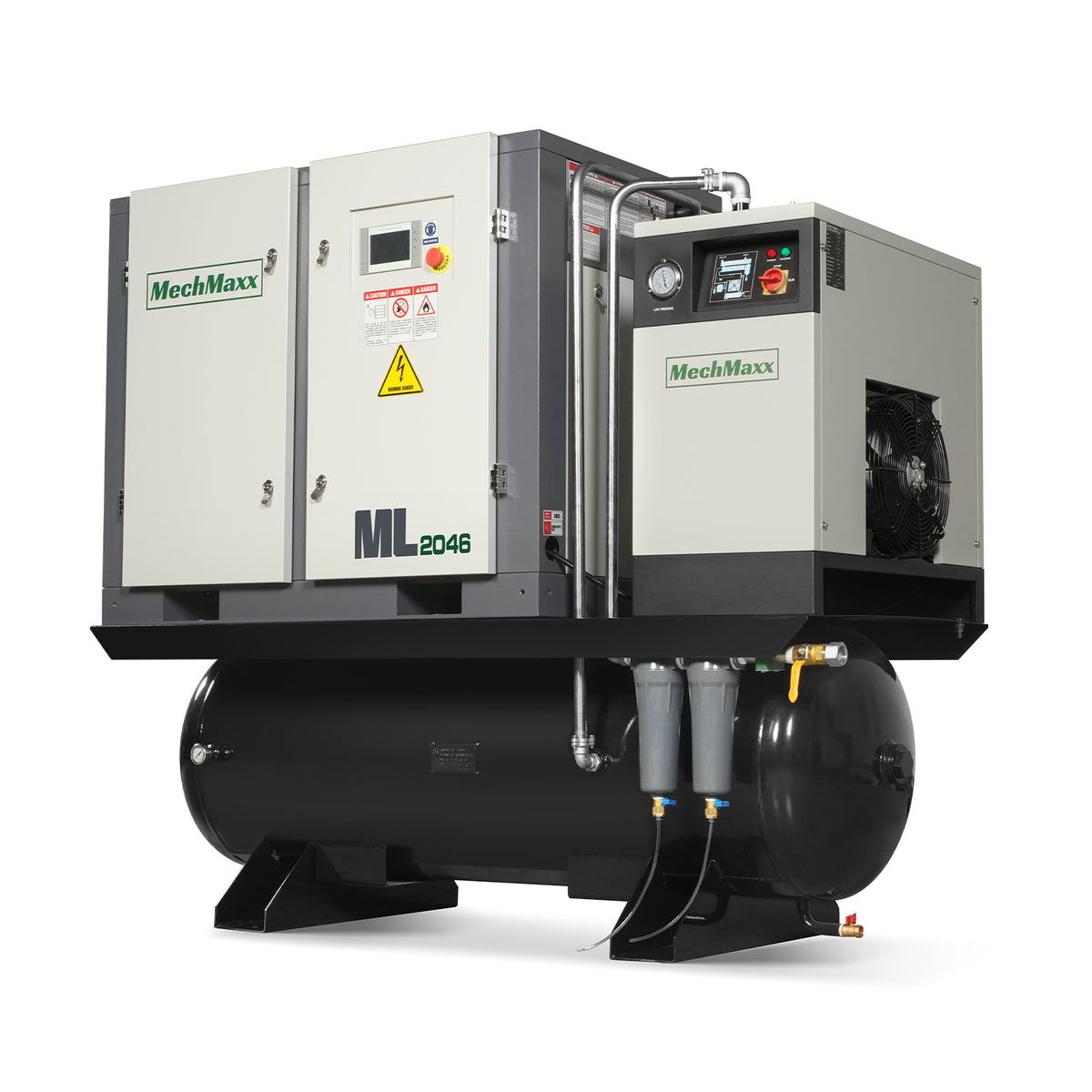 20HP Combined Rotary Screw Air Compressor with Dryer & 105-Gal ASME Tank | 78 CFM, 116 PSI, 460V 3-Phase – Industrial Grade