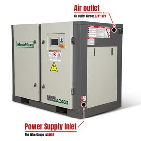 15HP Rotary Screw Air Compressor – 45 CFM, 116 PSI, 460V 3-Phase | Industrial-Grade