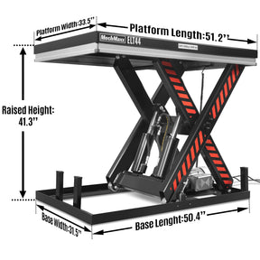 4400lbs Capacity Stationary Powered Hydraulic Lift Table, 51.2” x 33.5” Platform, 41.3” Lift Height, UL Certified Moto, ELT44