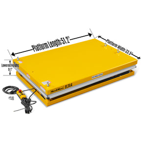 4400lbs Capacity Stationary Powered Hydraulic Lift Table, 51.2” x 33.5” Platform, 41.3” Lift Height, UL Certified Moto, ELT44