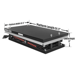 2200 lbs Capacity Stationary Electric Hydraulic Double Scissor Lift Table – 51.2" x 32.3" Platform, 70.1" Lift Height, UL Certified Motor, ELTD22
