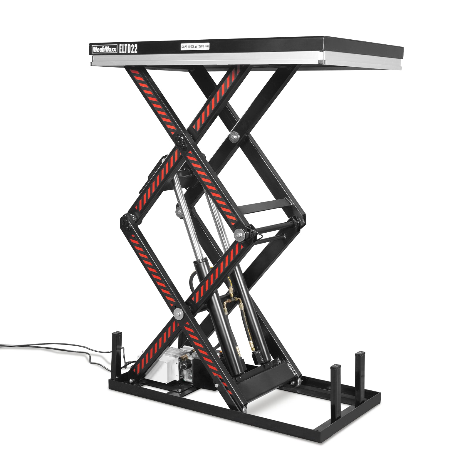 2200 lbs Capacity Stationary Electric Hydraulic Double Scissor Lift Table – 51.2" x 32.3" Platform, 70.1" Lift Height, UL Certified Motor, ELTD22