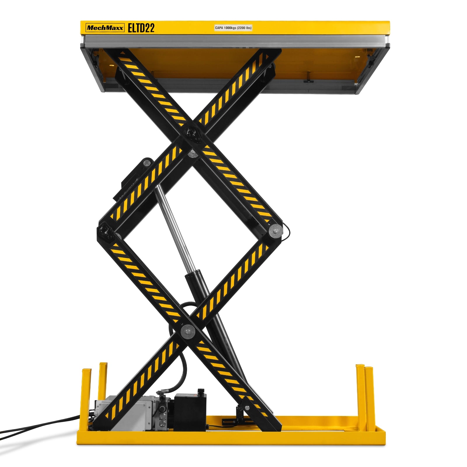 2200 lbs Capacity Stationary Electric Hydraulic Double Scissor Lift Table – 51.2" x 32.3" Platform, 70.1" Lift Height, UL Certified Motor, ELTD22