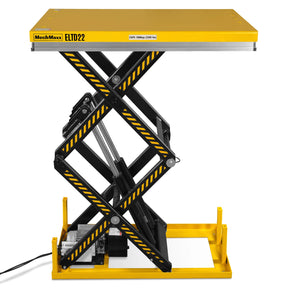 2200 lbs Capacity Stationary Electric Hydraulic Double Scissor Lift Table – 51.2" x 32.3" Platform, 70.1" Lift Height, UL Certified Motor, ELTD22