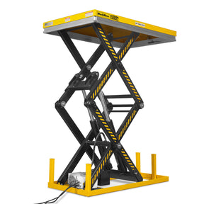 2200 lbs Capacity Stationary Electric Hydraulic Double Scissor Lift Table – 51.2" x 32.3" Platform, 70.1" Lift Height, UL Certified Motor, ELTD22