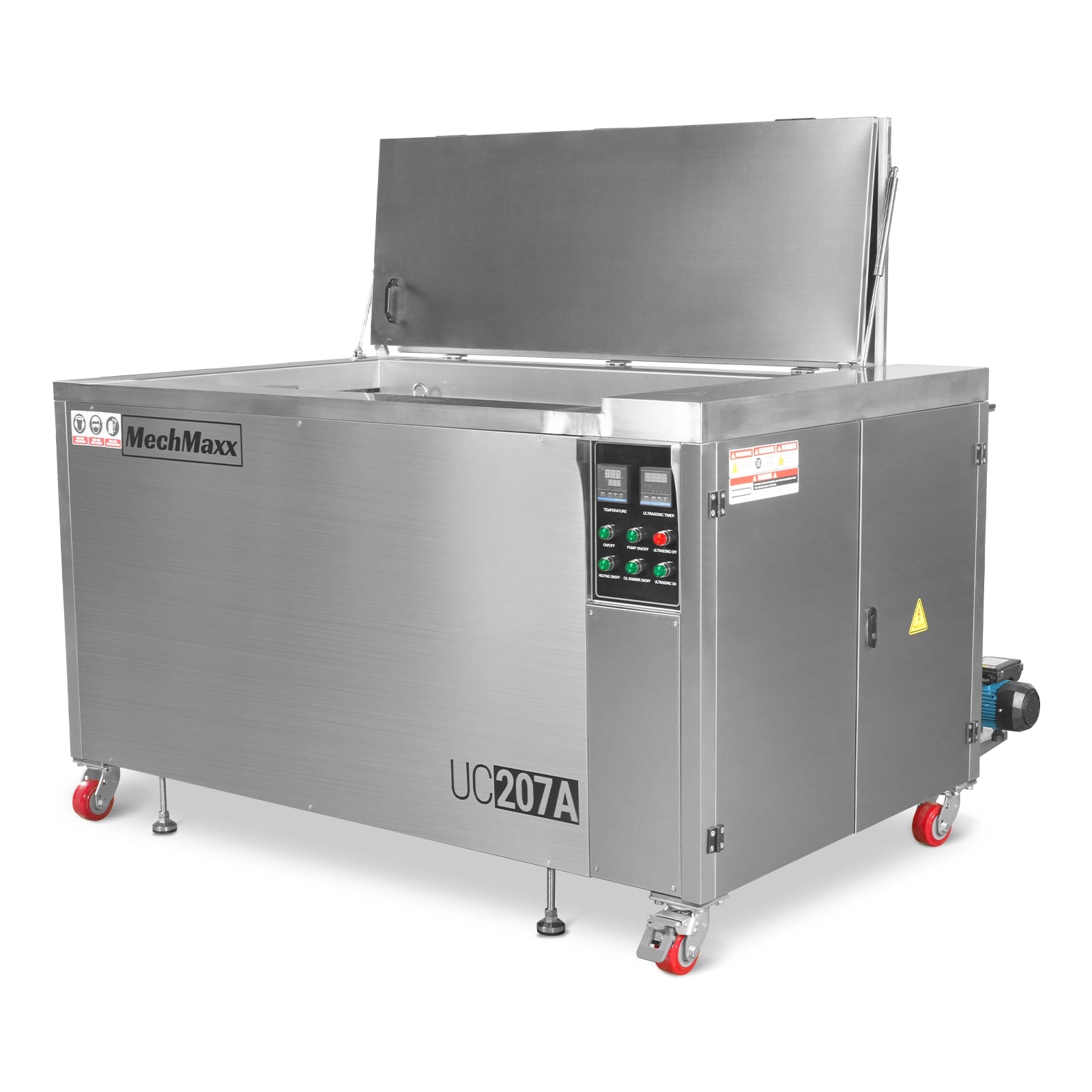 207 Gal / 785L Heavy Duty Industrial Ultrasonic Parts Washer, 28kHz 96 Transducers, Oil Skimmer, SS304 Tank, 22kW Heater, 208–240V 3 Phase Power