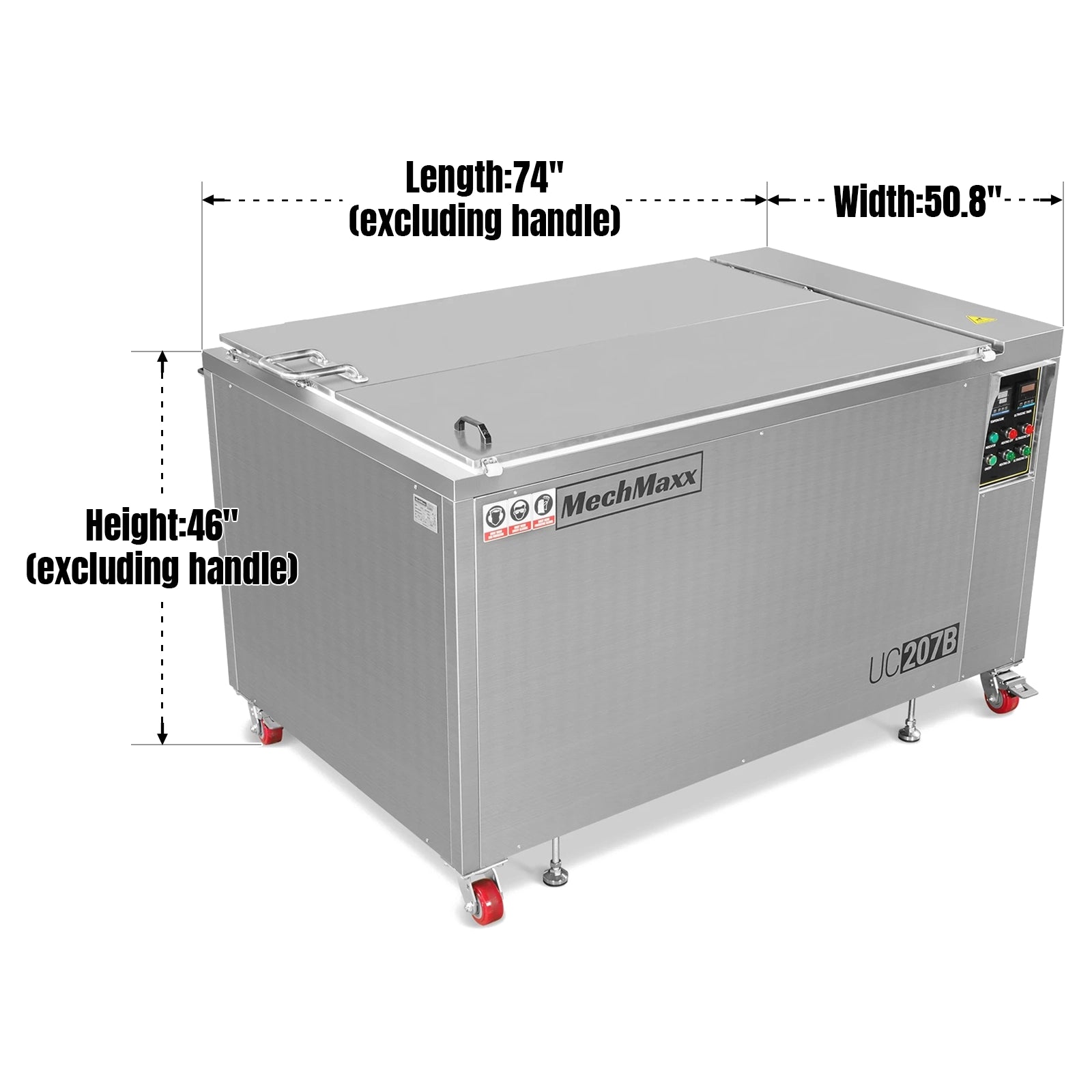 207 Gal / 785L Heavy Duty Industrial Ultrasonic Parts Washer, 28kHz 96 Transducers, SS304 Tank, 22kW Heater, 208–240V 3 Phase Power