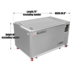 207 Gal / 785L Heavy Duty Industrial Ultrasonic Parts Washer, 28kHz 96 Transducers, SS304 Tank, 22kW Heater, 208–240V 3 Phase Power