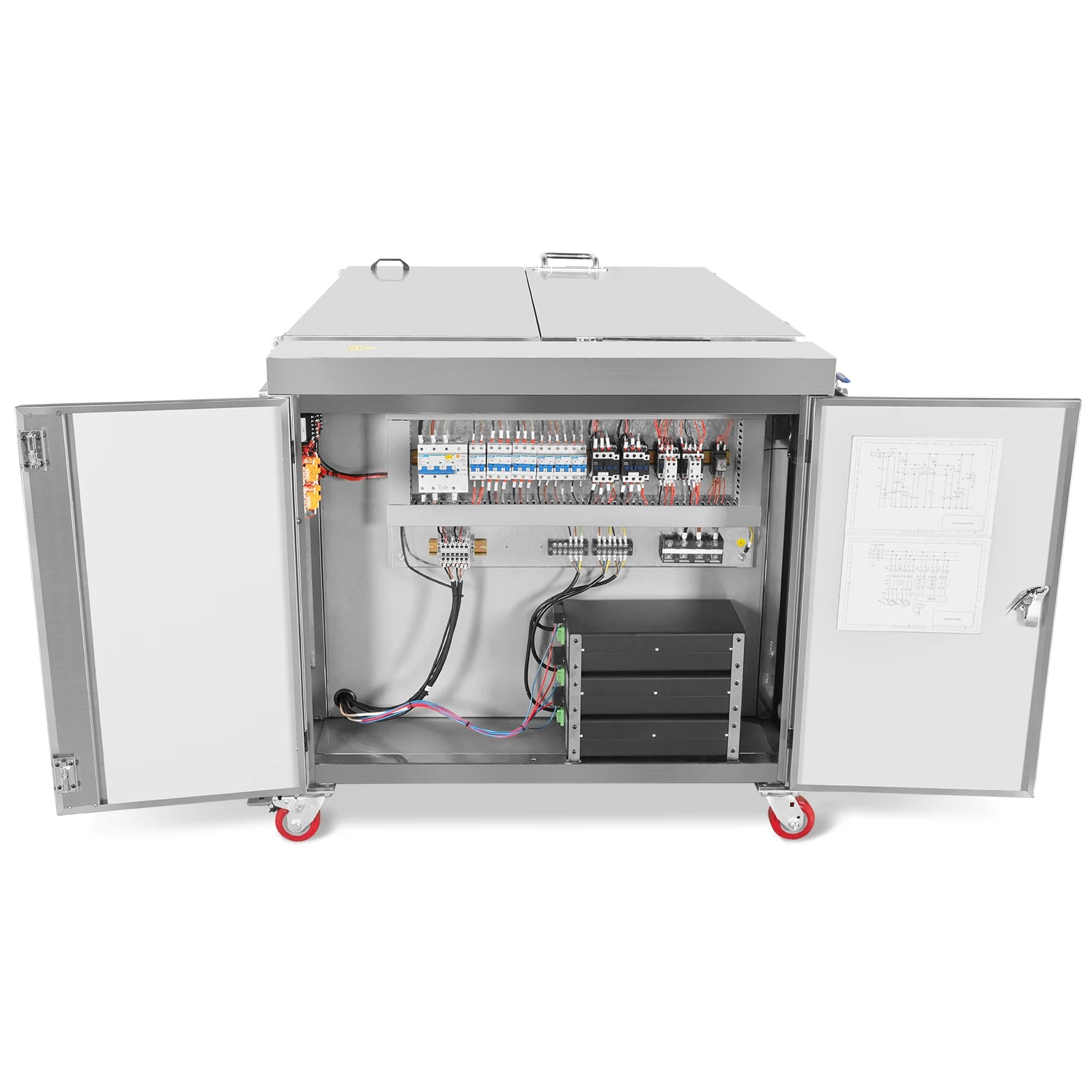 207 Gal / 785L Heavy Duty Industrial Ultrasonic Parts Washer, 28kHz 96 Transducers, SS304 Tank, 22kW Heater, 208–240V 3 Phase Power