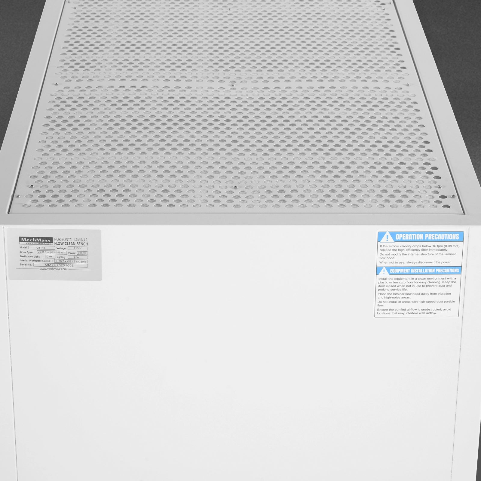 33.9″ Wide CB-H1 Horizontal Laminar Flow Clean Bench with HEPA Filtration & UV Sterilization | ISO Class 5