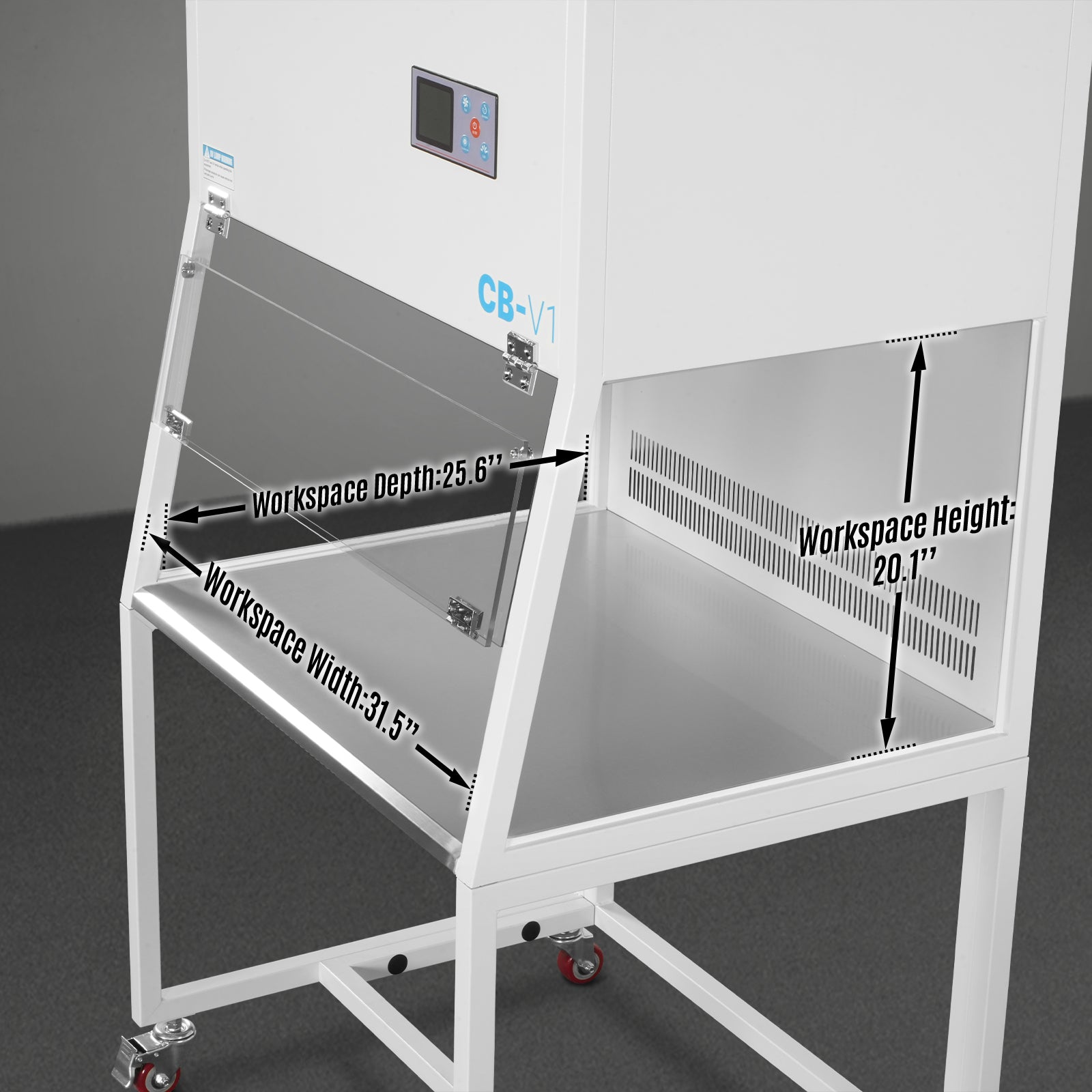33.9″ Wide CB-V1 Vertical Laminar Flow Clean Bench with HEPA Filtration & UV Sterilization | ISO Class 5