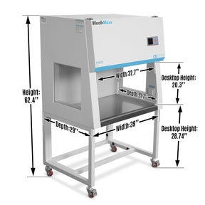 39″ Wide CB-H1Pro Horizontal Laminar Flow Clean Bench with HEPA Filtration & UV Sterilization | ISO Class 5
