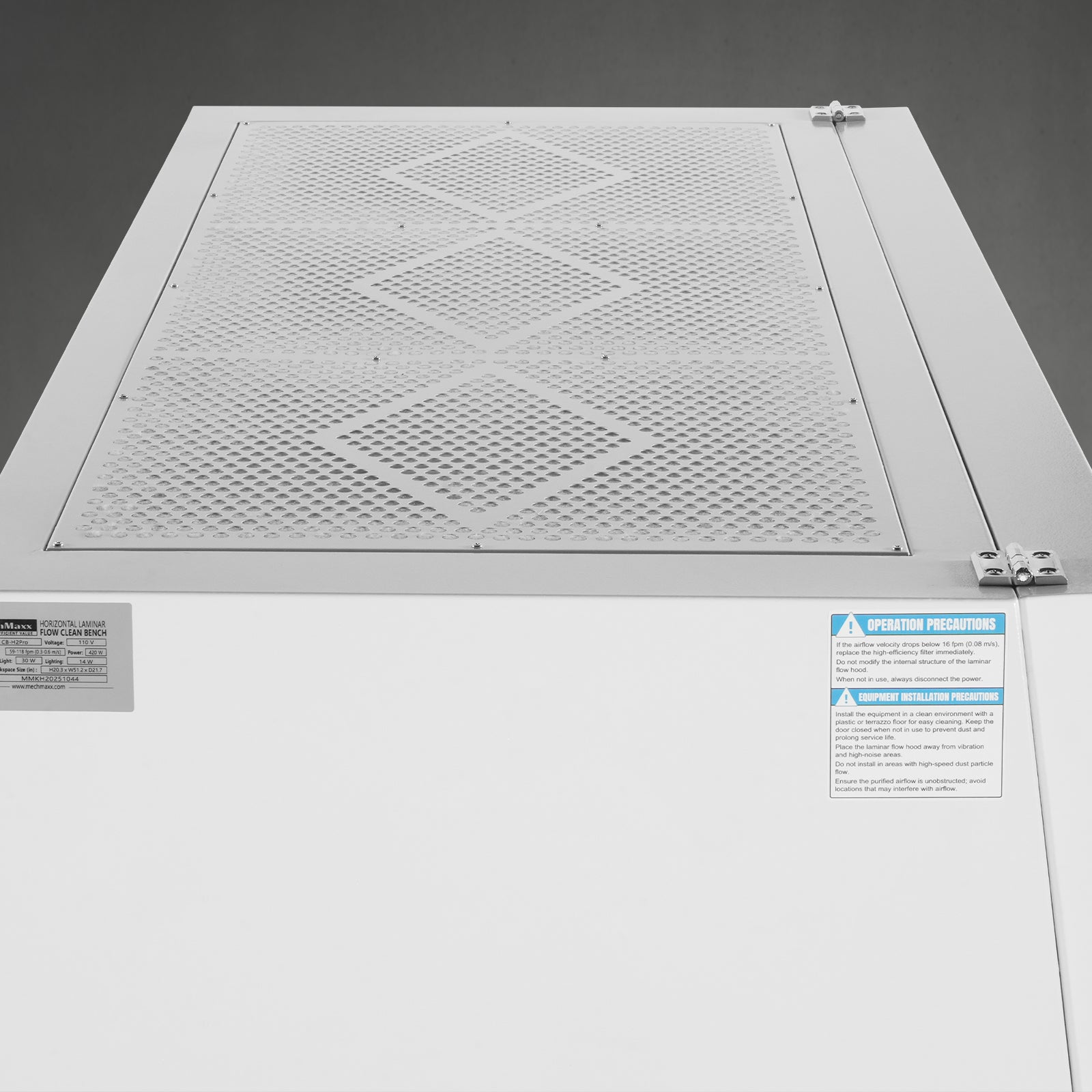 57.5″ Wide CB-H2Pro Horizontal Laminar Flow Clean Bench with HEPA Filtration & UV Sterilization | ISO Class 5