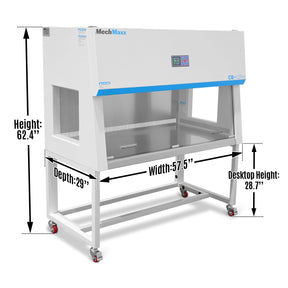 57.5″ Wide CB-V2Pro Vertical Laminar Flow Clean Bench with HEPA Filtration & UV Sterilization | ISO Class 5