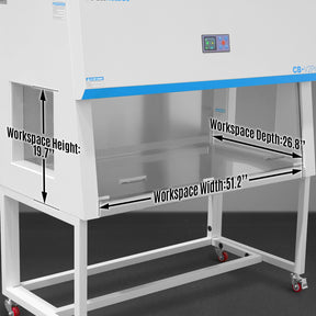 57.5″ Wide CB-V2Pro Vertical Laminar Flow Clean Bench with HEPA Filtration & UV Sterilization | ISO Class 5