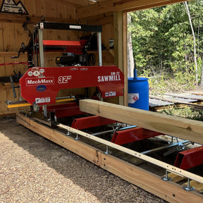 32" Portable Sawmill, KOHLER CH440 429cc E-Start Gasoline Engine, 29" Board Width, 13' Track Length , SM32