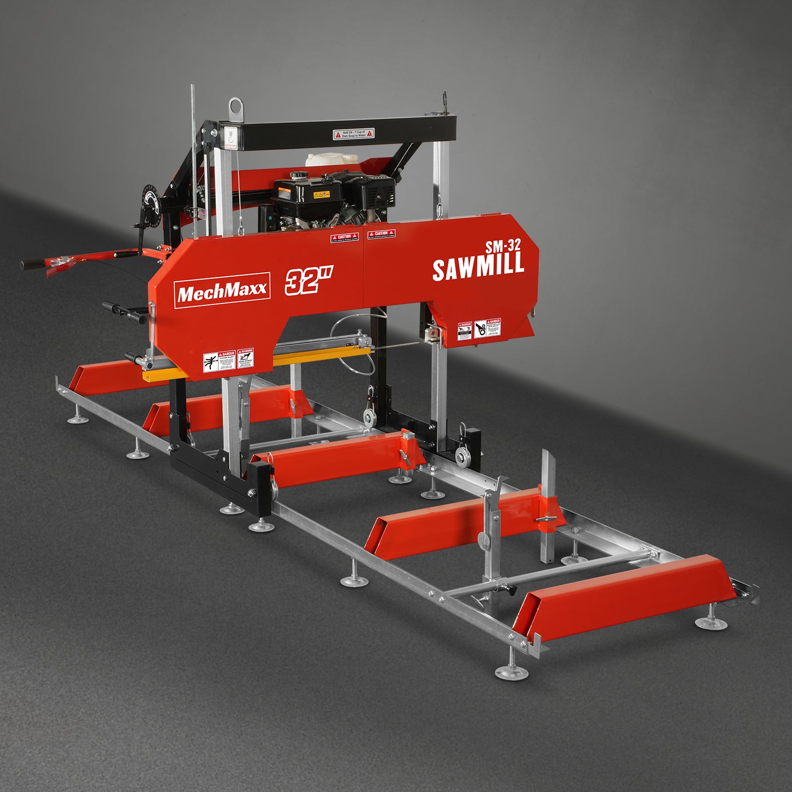 32" Portable Sawmill, 420cc 15HP E-Start Gasoline Engine, 29" Board Width, 13' Track Length , SM32