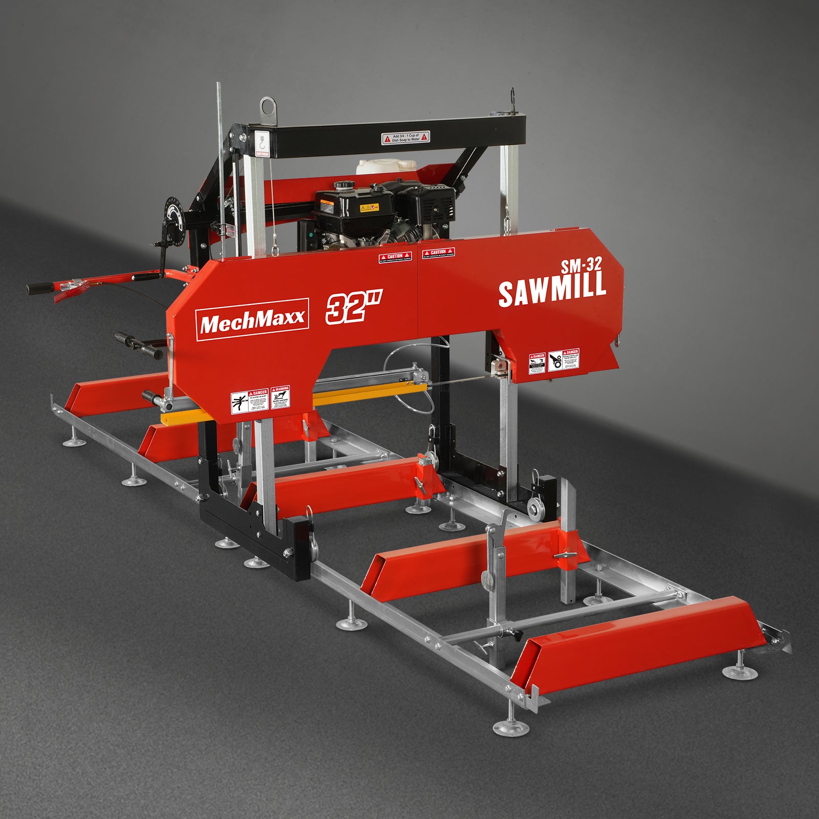 32" Portable Sawmill, 420cc 15HP E-Start Gasoline Engine, 29" Board Width, 13' Track Length , SM32