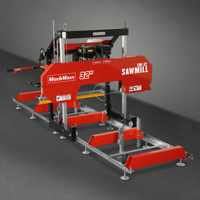 32" Portable Sawmill, 420cc 15HP E-Start Gasoline Engine, 29" Board Width, 13' Track Length , SM32