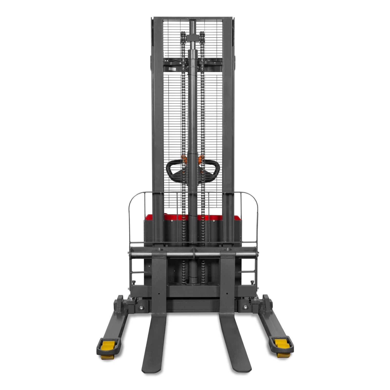 3300lbs Electric Straddle Stacker, 118" Lift, Adjustable Legs & Forks, F33-118SLA