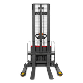 3300lbs Electric Straddle Stacker, 118" Lift, Adjustable Legs & Forks, F33-118SLA