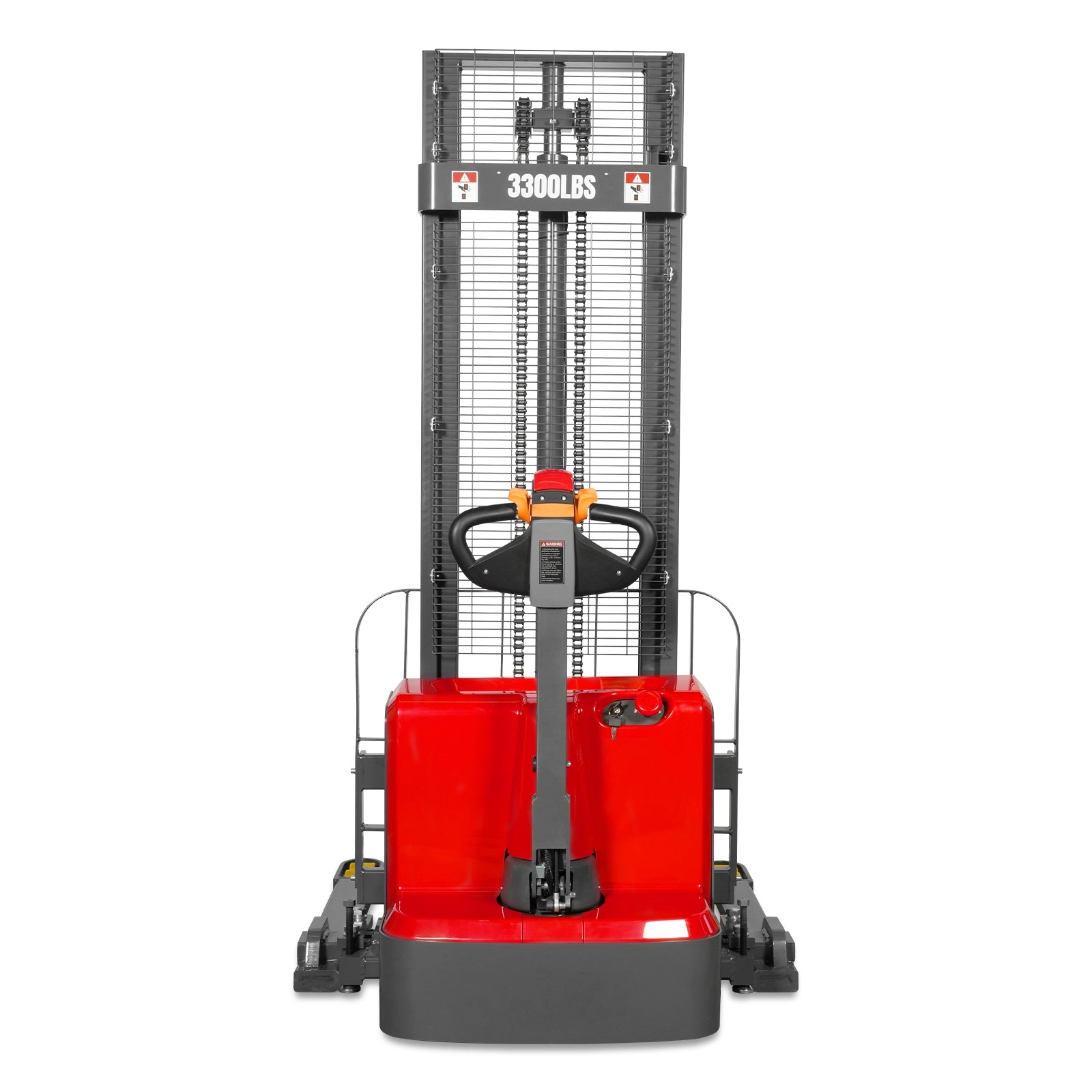 3300lbs Electric Straddle Stacker, 118" Lift, Adjustable Legs & Forks, F33-118SLA