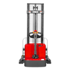 3300lbs Electric Straddle Stacker, 118" Lift, Adjustable Legs & Forks, F33-118SLA