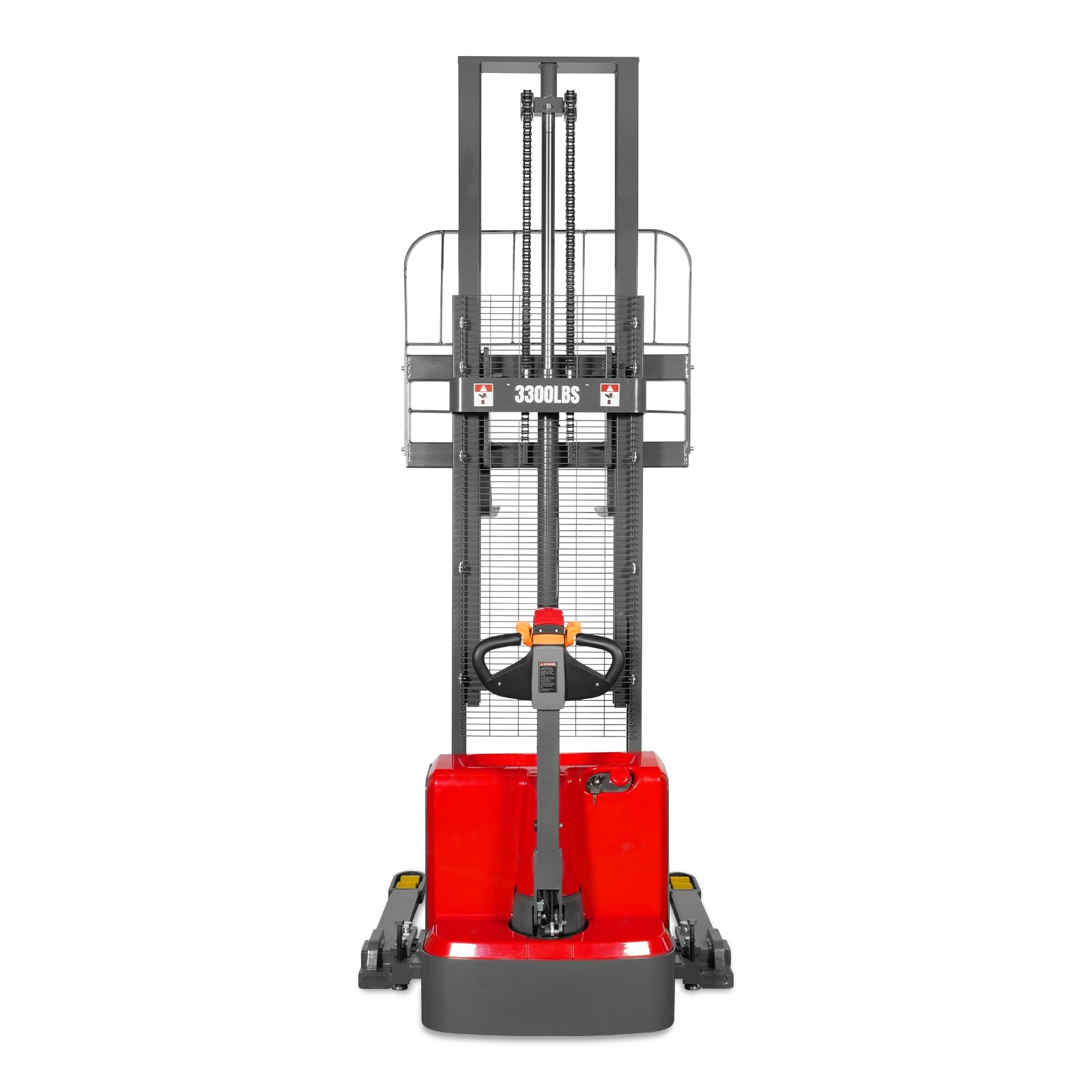 3300lbs Electric Straddle Stacker, 118" Lift, Adjustable Legs & Forks, F33-118SLA
