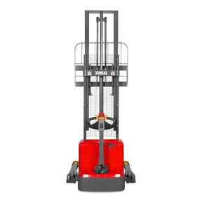 3300lbs Electric Straddle Stacker, 118" Lift, Adjustable Legs & Forks, F33-118SLA