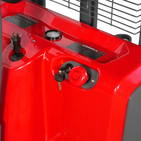 3300lbs Electric Straddle Stacker, 118" Lift, Adjustable Legs & Forks, F33-118SLA