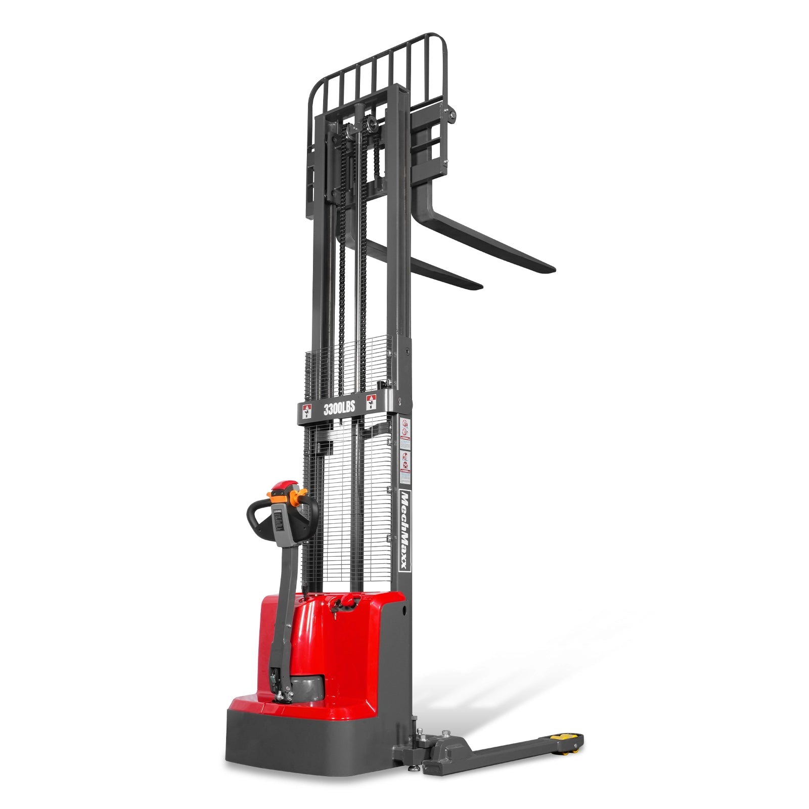 3300lbs Electric Straddle Stacker, 98" Lift, Adjustable Legs & Forks, F33-98SLA