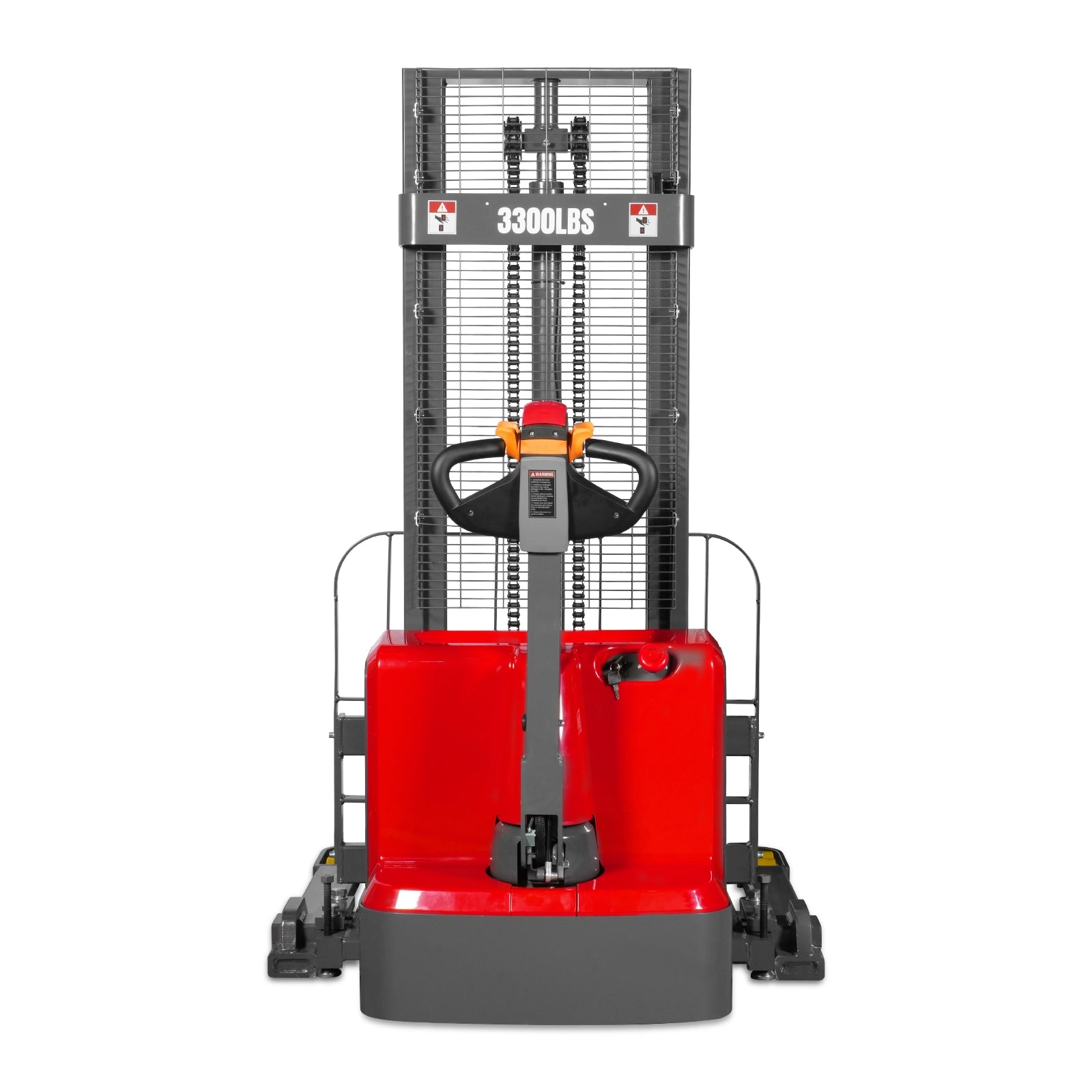 3300lbs Electric Straddle Stacker, 98" Lift, Adjustable Legs & Forks, F33-98SLA