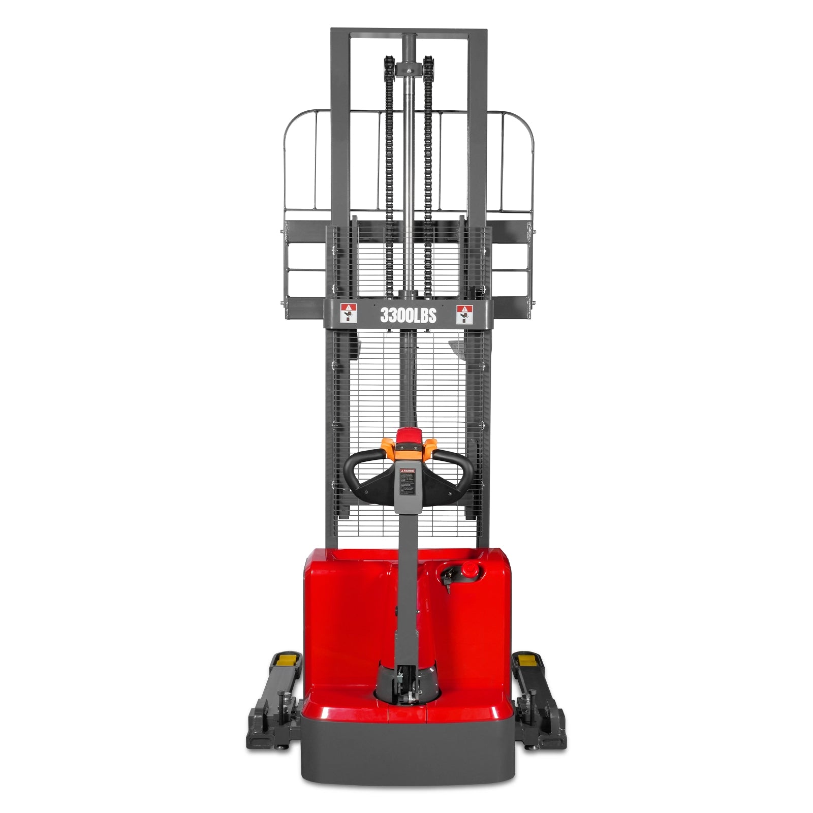 3300lbs Electric Straddle Stacker, 98" Lift, Adjustable Legs & Forks, F33-98SLA