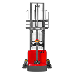 3300lbs Electric Straddle Stacker, 98" Lift, Adjustable Legs & Forks, F33-98SLA