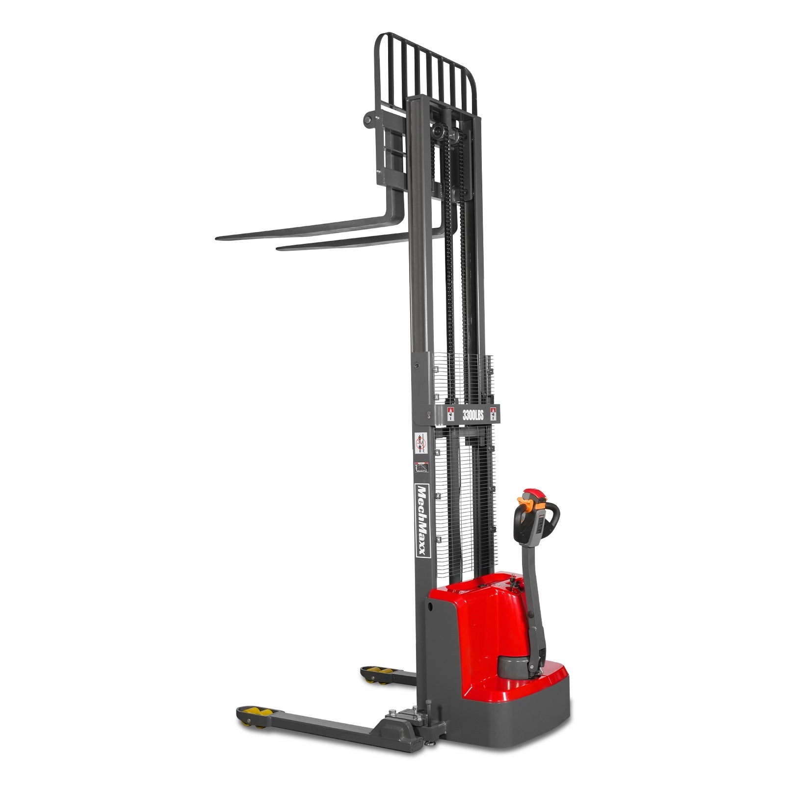 3300lbs Electric Straddle Stacker, 98" Lift, Adjustable Legs & Forks, F33-98SLA