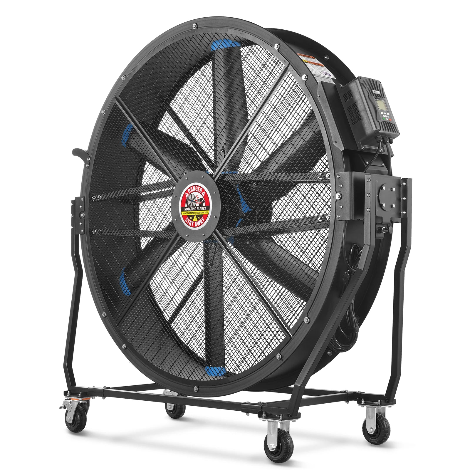 59" Portable Industrial Fan with Variable High-Efficiency PMSM Motor,Tiltable Mobile High Volume Floor Fan for Warehouse,Workshop & Gym