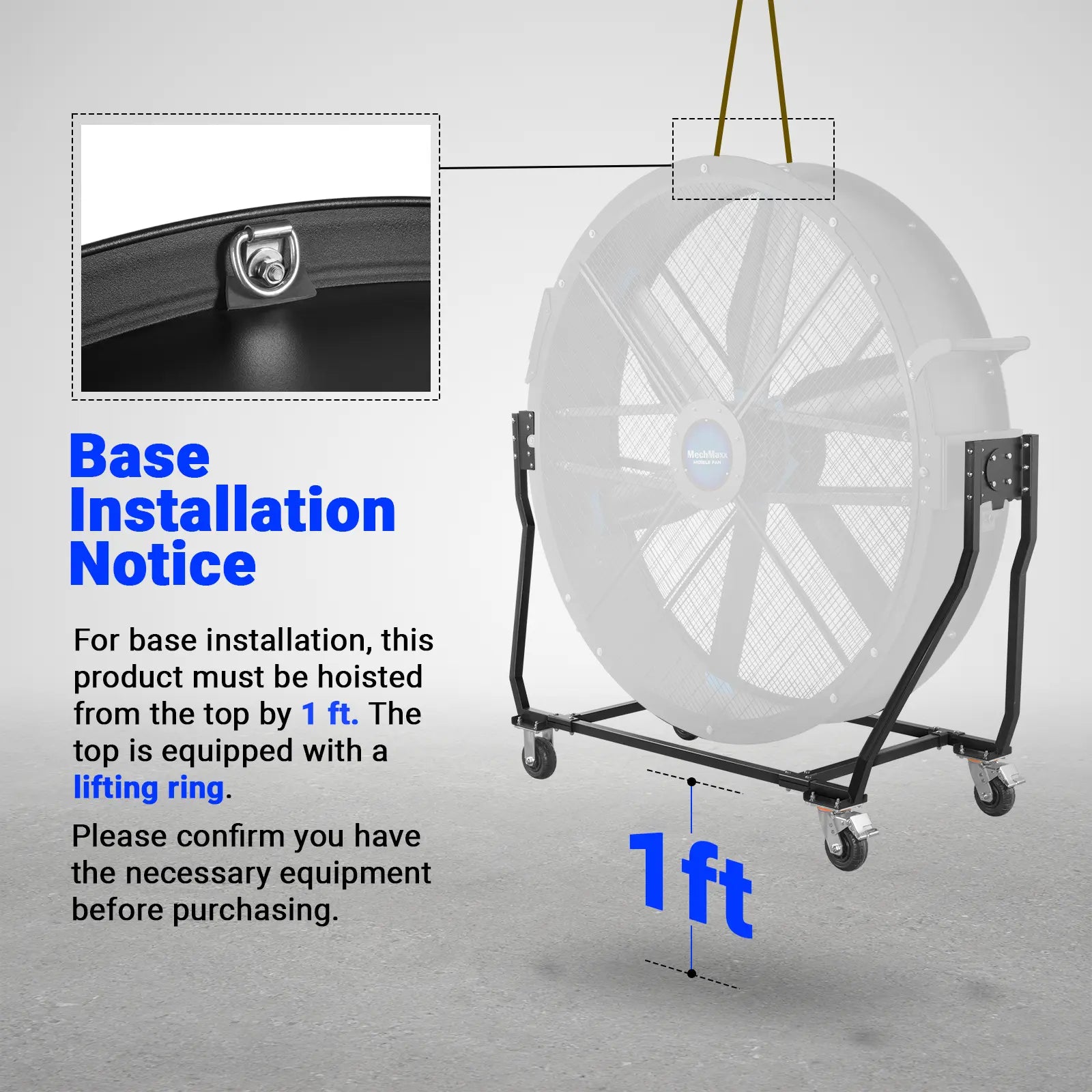 79" Portable Industrial Fan with Variable High-Efficiency PMSM Motor,Tiltable Mobile High Volume Floor Fan for Warehouse,Workshop & Gym