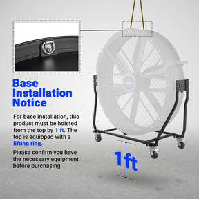 79" Portable Industrial Fan with Variable High-Efficiency PMSM Motor,Tiltable Mobile High Volume Floor Fan for Warehouse,Workshop & Gym