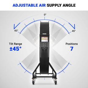 79" Portable Industrial Fan with Variable High-Efficiency PMSM Motor,Tiltable Mobile High Volume Floor Fan for Warehouse,Workshop & Gym