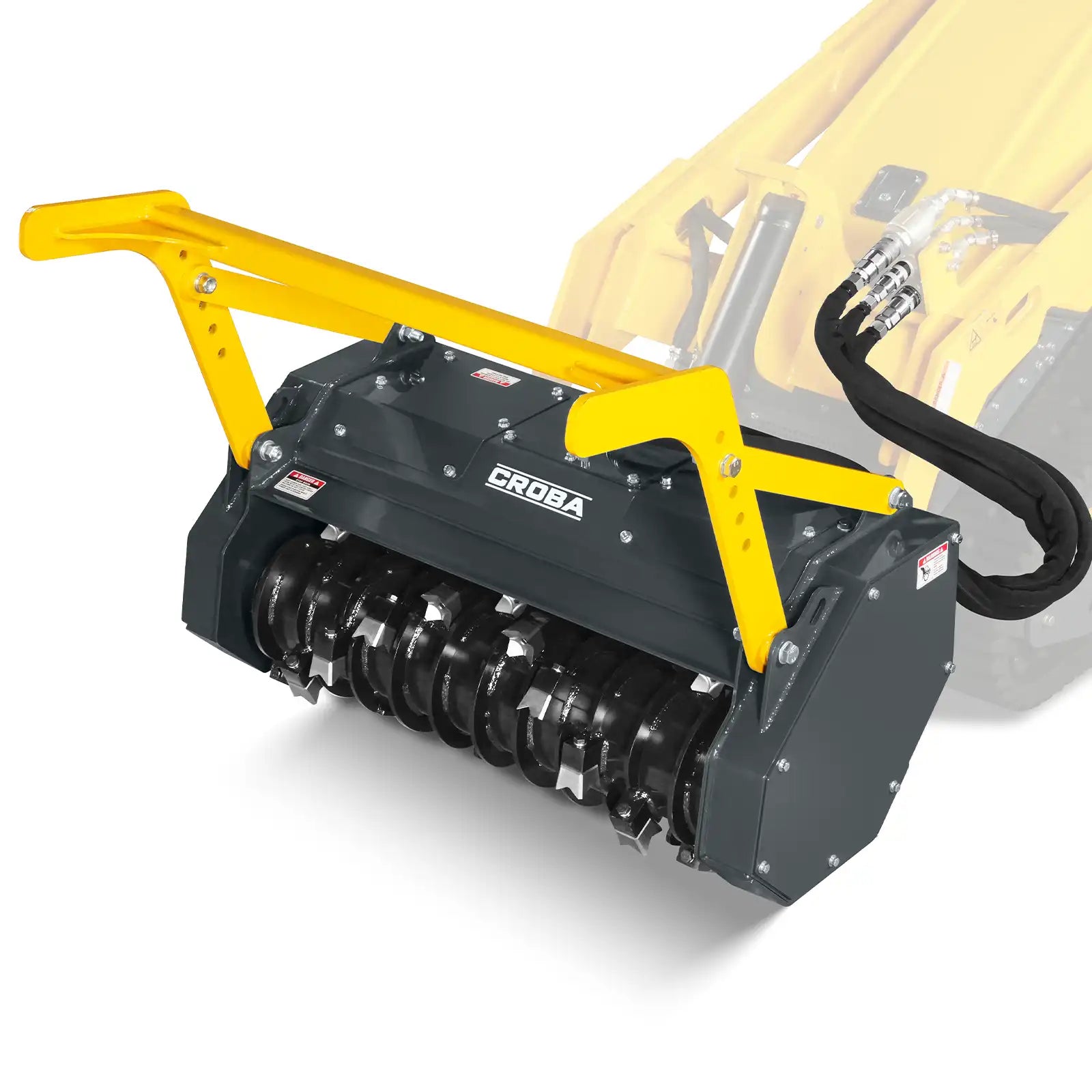 37"Mini Skid Steer Drum Forestry Mulcher Attachment, Hydraulic Flow Range 11 To 16 GPM,MCH37