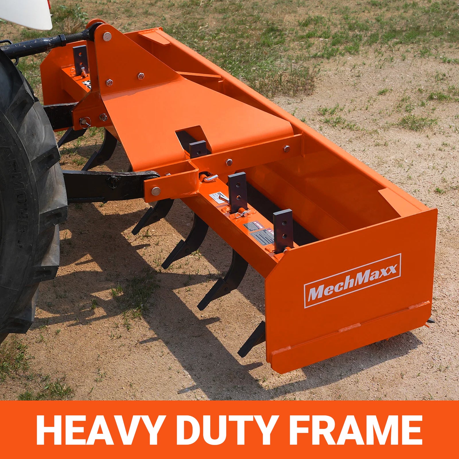 84" Box Blade Scraper with 7 Shanks 3 Point Hitch Tractor Attachment,  BB84