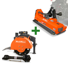 3-Point PTO Stump Grinder & 60'' PTO Flail Mower Combo，SG24&EFS60