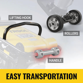 6.5 HP Tamping Rammer with Wheel Kit, 2700 lb Impact Force Jumping Jack Tamper Compactor for Soil, Gravel, Backfill and Foundation, TR90L