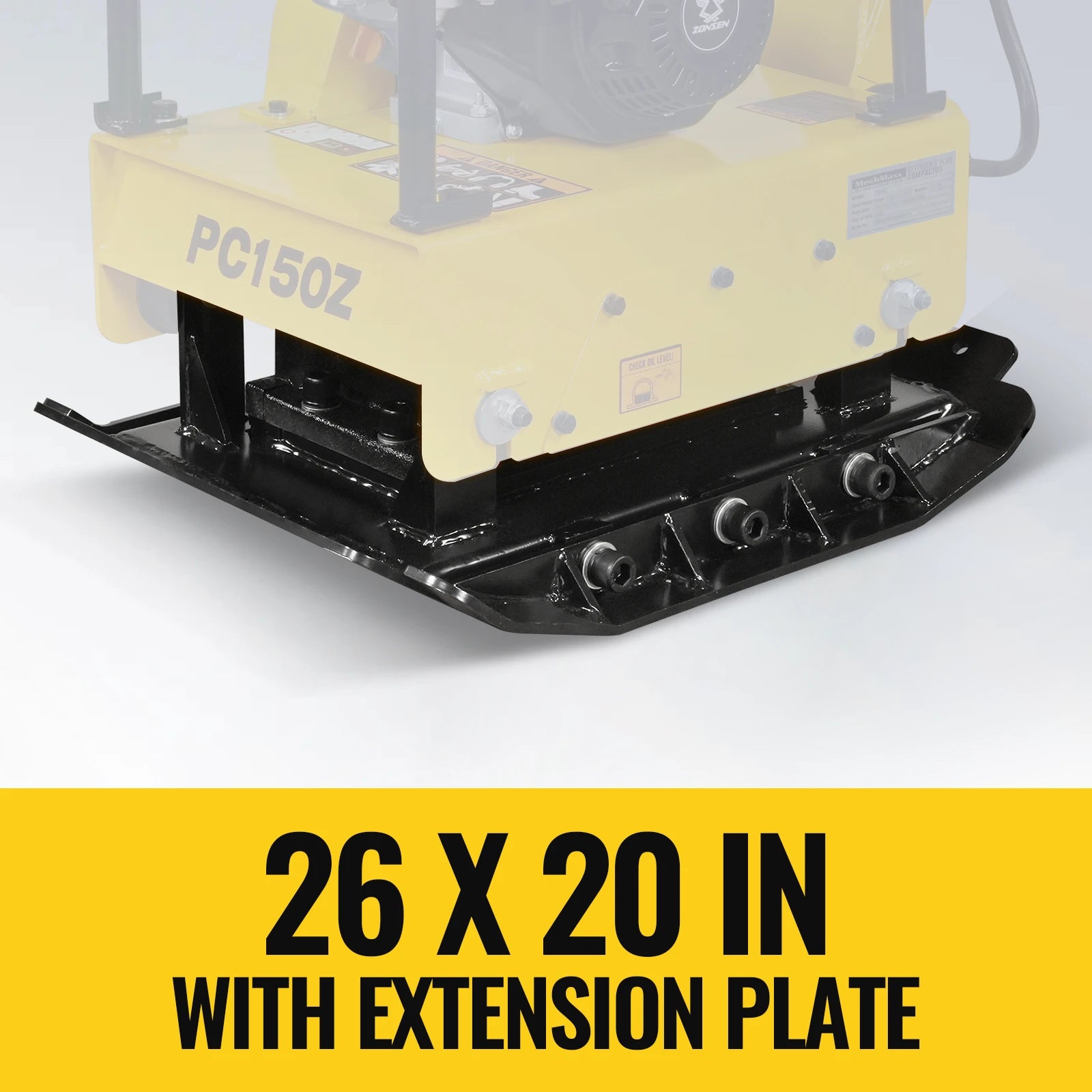 5.8 HP Reversible Plate Compactor with Wheel Kit and Extension Plates, 5625 lb Centrifugal Force, PC150Z