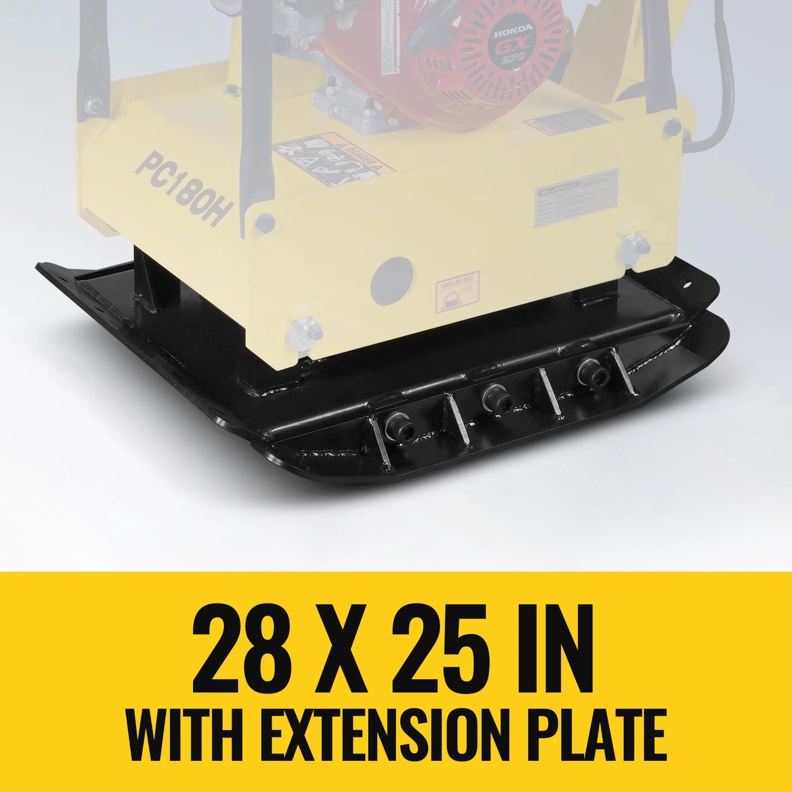 Honda GX270 Reversible Plate Compactor with Wheel Kit and Extension Plates, 6750 lb Centrifugal Force, PC180H