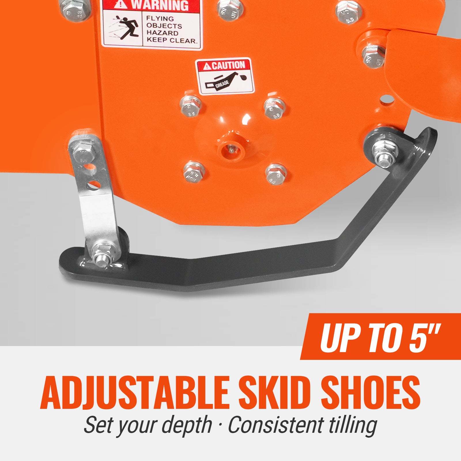 45 in Rotary Tiller, 3 Point Hitch Cat.1, Chain Drive, PTO Shaft Included with Shear Bolt, 15–35 HP, LRT45