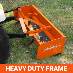 60" Box Blade Scraper with 5 Shanks 3 Point Hitch Tractor Attachment,  BB60