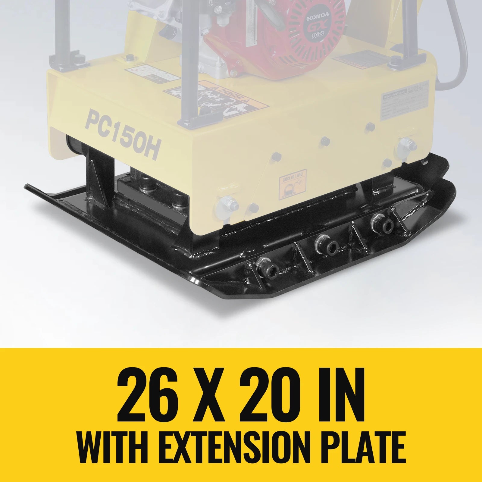 Honda GX160 Reversible Plate Compactor with Wheel Kit and Extension Plates, 5625 lb Centrifugal Force, PC150H